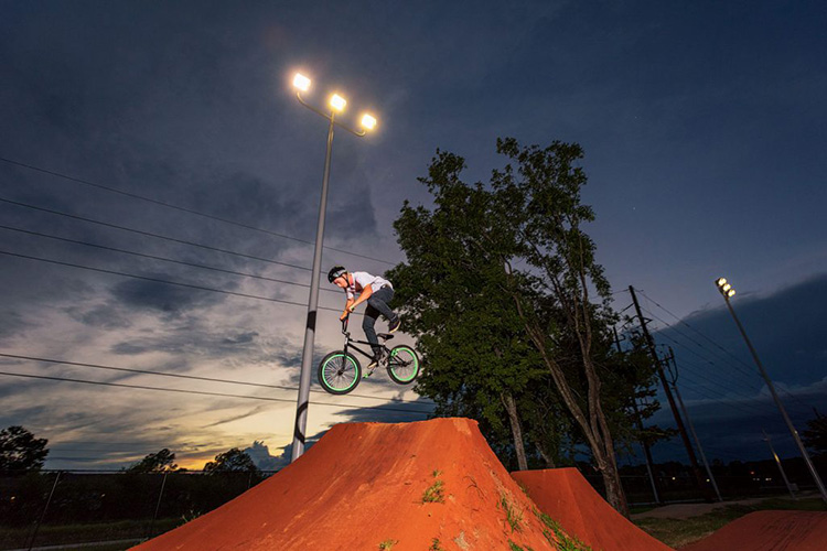 Alpha by Beacon Lighting biker at Rockstar Bike Park